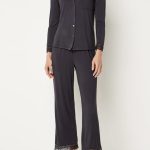 Pretty You Pyama's Bamboo lace pj Grijs dames pyjama, bamboe