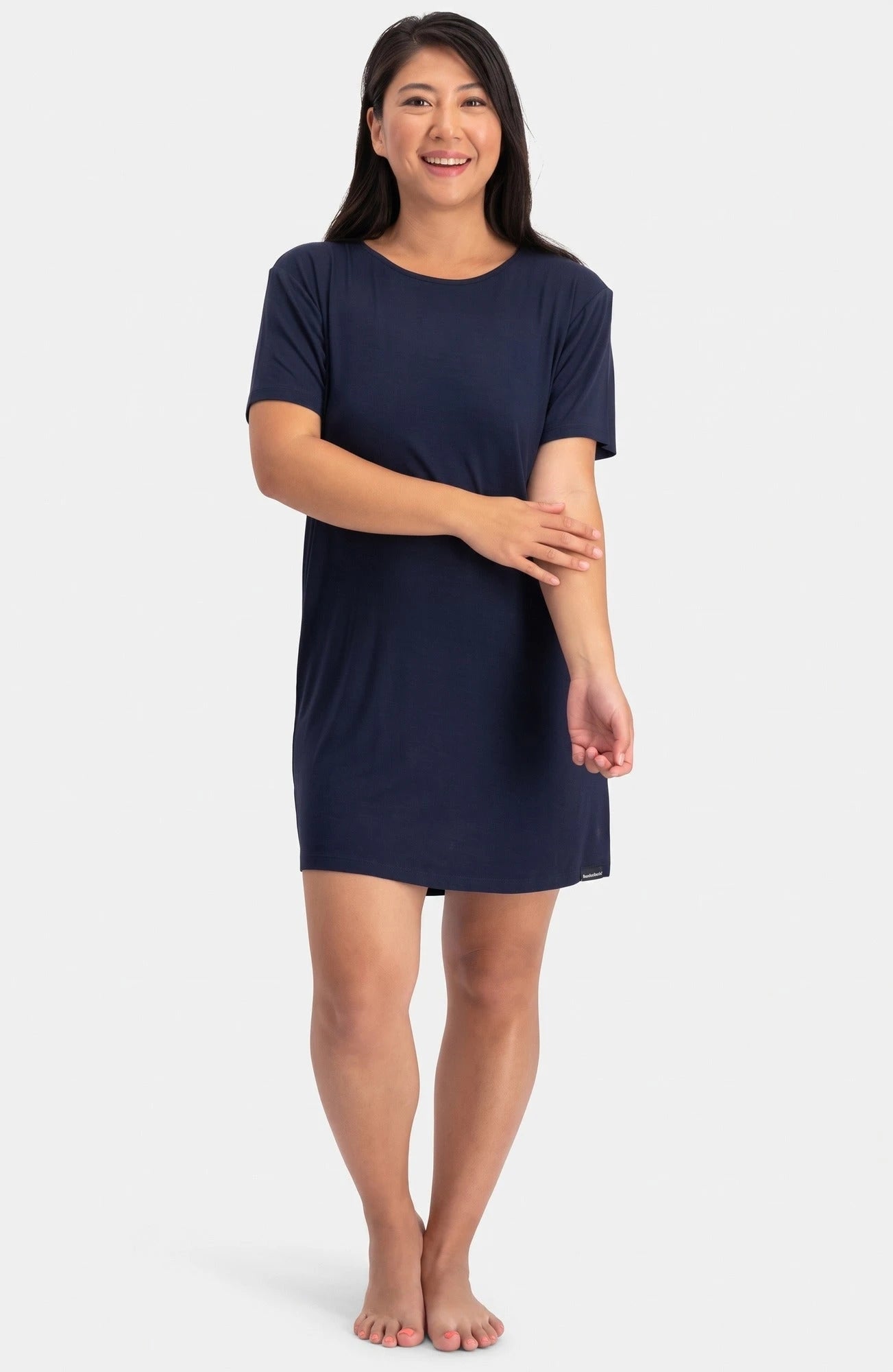 bamboe-pyjama-dames-420lec-1.jpg Bamboo Basics bamboe dames nachthemd korte mouw Nora – Sliponline - Afbeelding 1