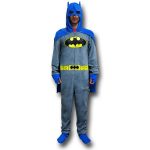 Batman Grey Union Suit Pajamas w/Cape and Cowl SuperHeroStuff