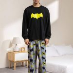 BATMAN X SHEIN Heren pyjamaset met lange mouwen en vleermuismouwen, losse pasvorm, lente/herfst, winterkleding | SHEIN Nederland