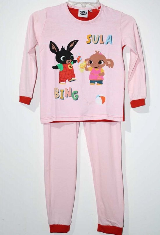 bing-pyjama-751xvk-1.jpg Bing Bunny Pyjama Meisje Roze katoenen pyjamaset met lange mouwen 92 cm | bol - Afbeelding 1