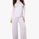 Light Grey ZWANGERSCHAP BUTTON DOWN BORSTVOEDING LOUNGE SET | Boohoo NL