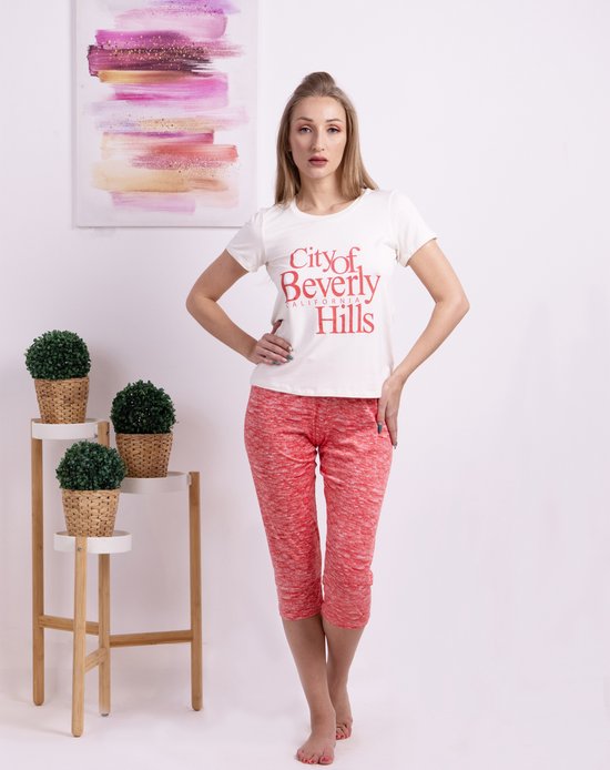 ca-pyjama-909tdo-1.jpg VANILLA California dames pyjama Pyjamasets Tweedelig Viscose Lichtroze ... | bol - Afbeelding 1