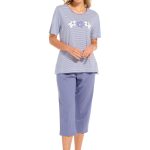 Pastunette Dames pyjama capri broek flower stripes
