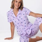Rebelle capri pyjama dames doorknoop Waterflower