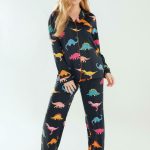 Chelsea Peers DINOSAUR BUTTON UP SET Pyjama navy/donkerblauw Zalando.nl