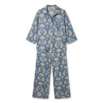 Chelsea Peers Modal Long Button Up Pyjama Set blauw dames | Beau Beerens