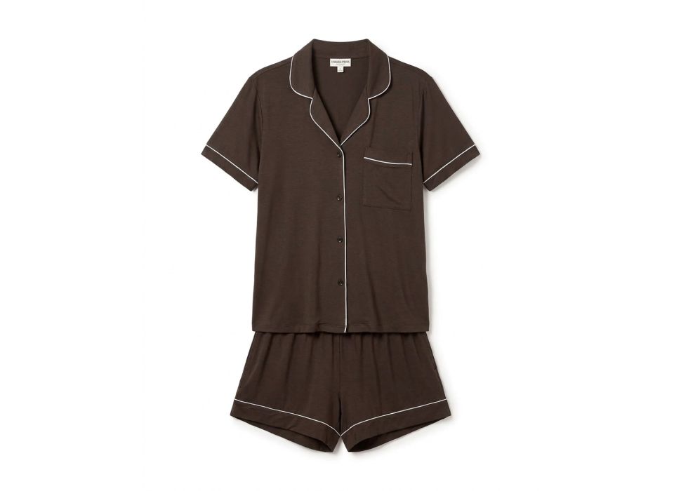 chelsea-peers-pyjama-dames-422jqr-1.jpg Chelsea Peers Modal Short Pyjama Set bruin dames | Beau Beerens - Afbeelding 1