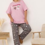 YOURS Plus Size Roze Berry Sweet Pyjamaset met Wijde Pijpen | Yours Clothing