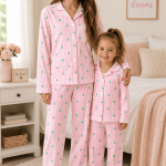 Shamrock Pink Stripe Pajamas Adorable Girls' Sleepwear – FeistyFitzy