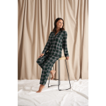 Doorknoop pyjama flanel Pretty you plaid groen