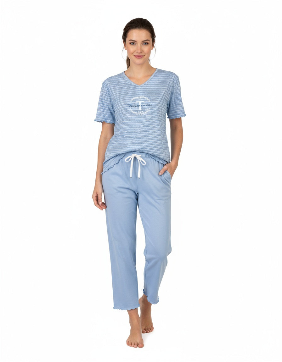 dames-pyjama-korte-mouw-232hwc-1.jpg Dames pyjama korte mouw kopen? 100% Katoen | Onder €43 – Pyjamaonline - Afbeelding 1