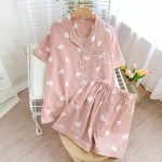 Nieuwe 100% katoen korte mouwen shorts dames pyjama set leuke cartoon pyjama Japanse eenvoudige korte pyjama vrouwen nachtkleding kopen vanaf een prijs van 7.15 | Joom