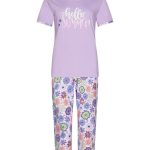 Rebelle biologisch katoenen dames pyjama set korte mouw fabulously flowerly
