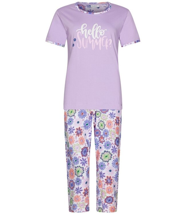 dames-pyjama-korte-mouw-948trp-1.jpg Rebelle biologisch katoenen dames pyjama set korte mouw fabulously flowerly - Afbeelding 1