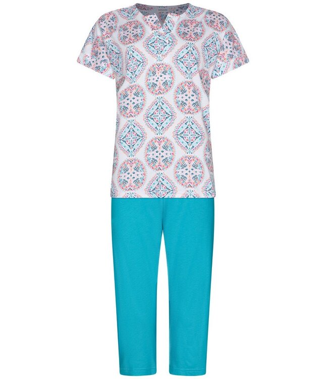dames-pyjama-korte-mouw-991gqx-1.jpg Pastunette katoen modal dames pyjama korte mouw 3/4 Charming Circles - Afbeelding 1
