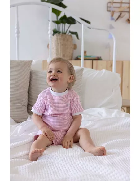 feetje-pyjama-korte-mouw-156rjm.webp Feetje Pyjama kort wafel Roze / Shortama / baby pyjama - Afbeelding 1
