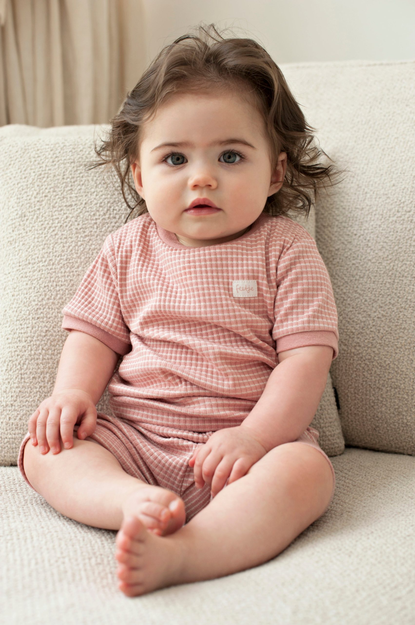 feetje-pyjama-korte-mouw-168rev-1.jpg Feetje Shortama Wafel Mauve | Zomer Pyjama 56 152 - Afbeelding 1