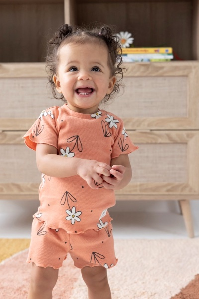 feetje-pyjama-korte-mouw-409bwp-1.jpg Feetje meisjes pyjama zomereditie terra pink – Bink en Blink - Afbeelding 1