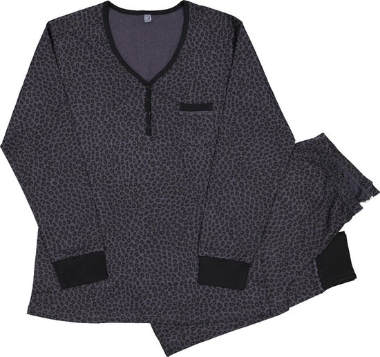 flanellen-pyjama-dames-zeeman-737ykh-1.jpg Zeeman dames pyjama set zwart maat XXL | bol - Afbeelding 1