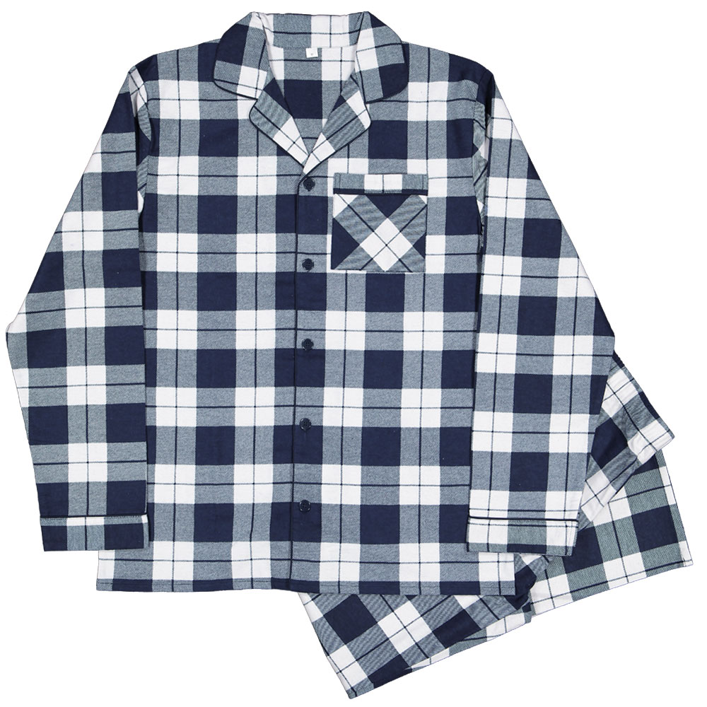 flanellen-pyjama-heren-zeeman-034qrb-1.jpg Pyjama Blauw - Afbeelding 1