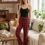 1 2 Pack Dames Pyjamabroeken Flanel Geruite Lounge Broek Ultrazachte Loungewear Pyjama's voor Dames PJ's Broek met Zakken Nachtkleding : Amazon.nl: ...