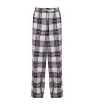 SF Women SK083 Wit / Roze Ruit Comfortabele Flanellen Dames Pyjamabroek met Ruitpatroon