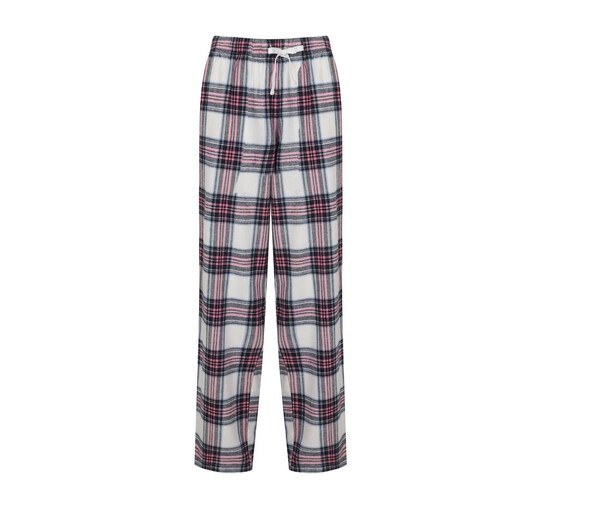 flanellen-pyjamabroek-dames-363evw-1.jpg SF Women SK083 Wit / Roze Ruit Comfortabele Flanellen Dames Pyjamabroek met Ruitpatroon - Afbeelding 1