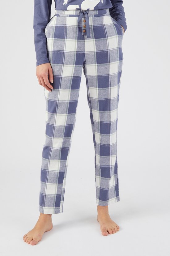 flanellen-pyjamabroek-dames-978lfd-1.jpg Damart Flanellen pyjamabroek Dames Blauw 46 48 (L) | bol - Afbeelding 1