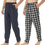 2 Pack Heren Pyjama Broek Flanel Katoen Zachte Pyjama Voor Mannen Plaid Pj Bottoms Lounge Nachtkleding met Knop Gulp : Amazon.nl: Kleding, schoenen & sieraden