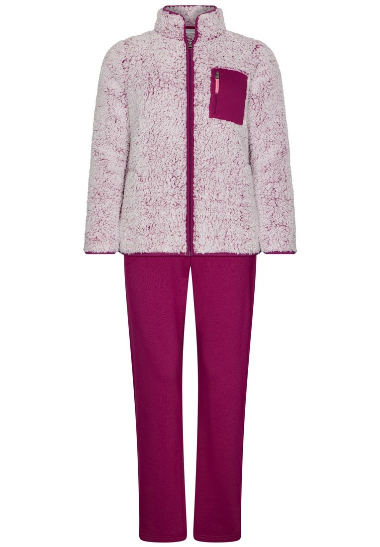 fluffy-pyjama-dames-171lld-1.jpg Zachte teddy fleece dames lounge huispak fabulous teddy bear - Afbeelding 1