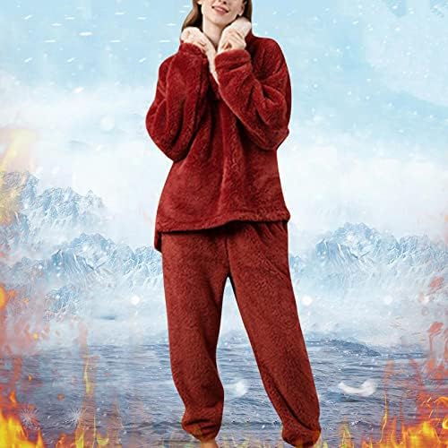 fluffy-pyjama-dames-987xza-1.jpg Fleece pyjamasets voor vrouwen, VK winter warme flanellen pyjama teddy fleece lange mouwen nachtkleding super zachte loungewear set tweedelige comfortabele nachtkleding loungewear set casual losse : Amazon.nl: Kleding, schoenen & sieraden - Afbeelding 1