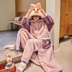 Koraal fluwelen nachtjapon dames herfst en winter lang verdikt pluche huiskleding mooie flanellen pyjama dames tweedelig pak kopen vanaf een prijs van 22 | Joom
