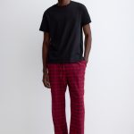 Flanellen broek Relaxed Fit Rood/geruit HEREN | H&M NL