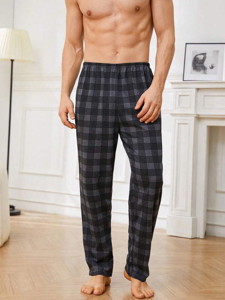 geruite-pyjamabroek-heren-839zvk-1.jpg Heren pyjamabroek met geruite print | SHEIN Nederland - Afbeelding 1