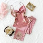 Goedkope Pyjama Set met Kersenprint, Lente en Zomer Salopette Tweedelige Set, Zomer Dunne Stijl kopen — gratis levering, eerlijke reviews met foto's — Joom