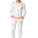 Grappige heren pyjama met leuke illustraties en kleuren
