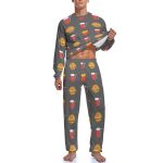 Grappige frietjes hamburger en cola zachte heren pyjama set comfortabele loungewear top en broek met lange mouwen geschenken M : Amazon.nl: Kleding, schoenen & sieraden