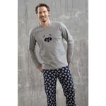 Blauwe heren pyjama wasbeer | Pyjama webshop | Online de mooiste pyjama's, nachthemden, ondermode en meer