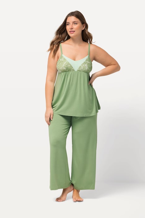 grote-maten-pyjama-593bmq-1.jpg Grote maten pyjama dames groen » Groten maten | Happy Size - Afbeelding 1