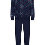Heren pyjamaset met lange mouwen en knopen van katoen just groovy Pyjama direct