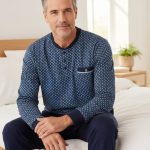 Paul Hopkins Heren Pyjama met Borstzakje Donker Blauw Maat S