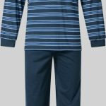 Heren Pyjama jersey met knoopsluiting