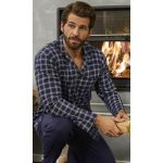 Blauwe heren pyjama met knopen Ringella | Pyjama webshop | Online de mooiste pyjama's, nachthemden, ondermode en meer