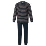 Heren Pyjama single jersey met knoopsluiting Navy