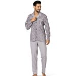 Grijze heren pyjama met knopen Comte | Bestel eenvoudig online | Gratis verzending | Snel in huis | Online de mooiste pyjama's, nachthemden, ondermode en meer