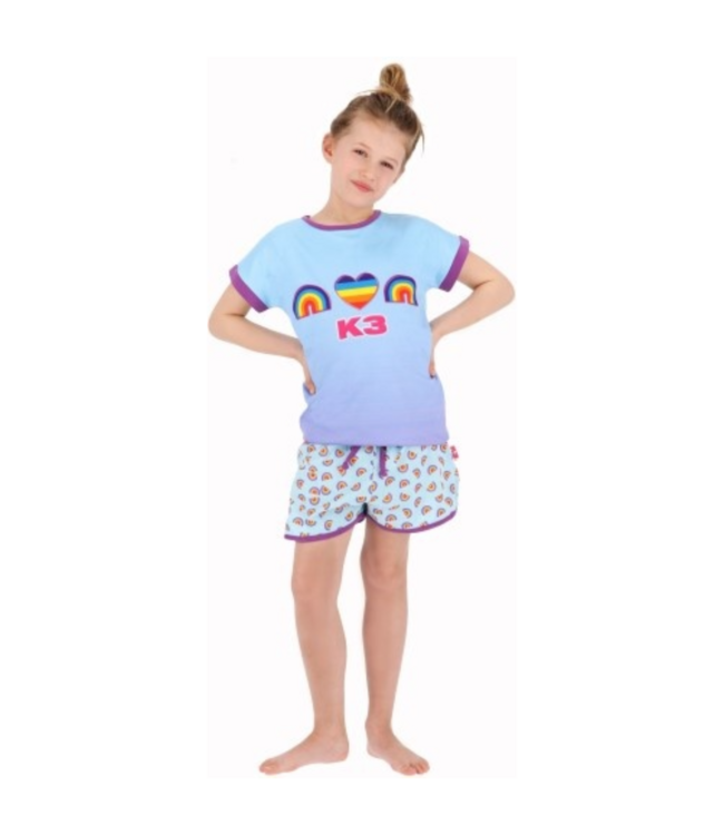 k3-pyjama-358hja.png K3 Shortama Pyjama Regenboog 122/128 - Afbeelding 1