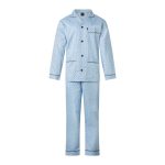 Gentlemen klassieke heren pyjama 9435 met doorknoop 100% katoen blauw gentlemenwear.nl