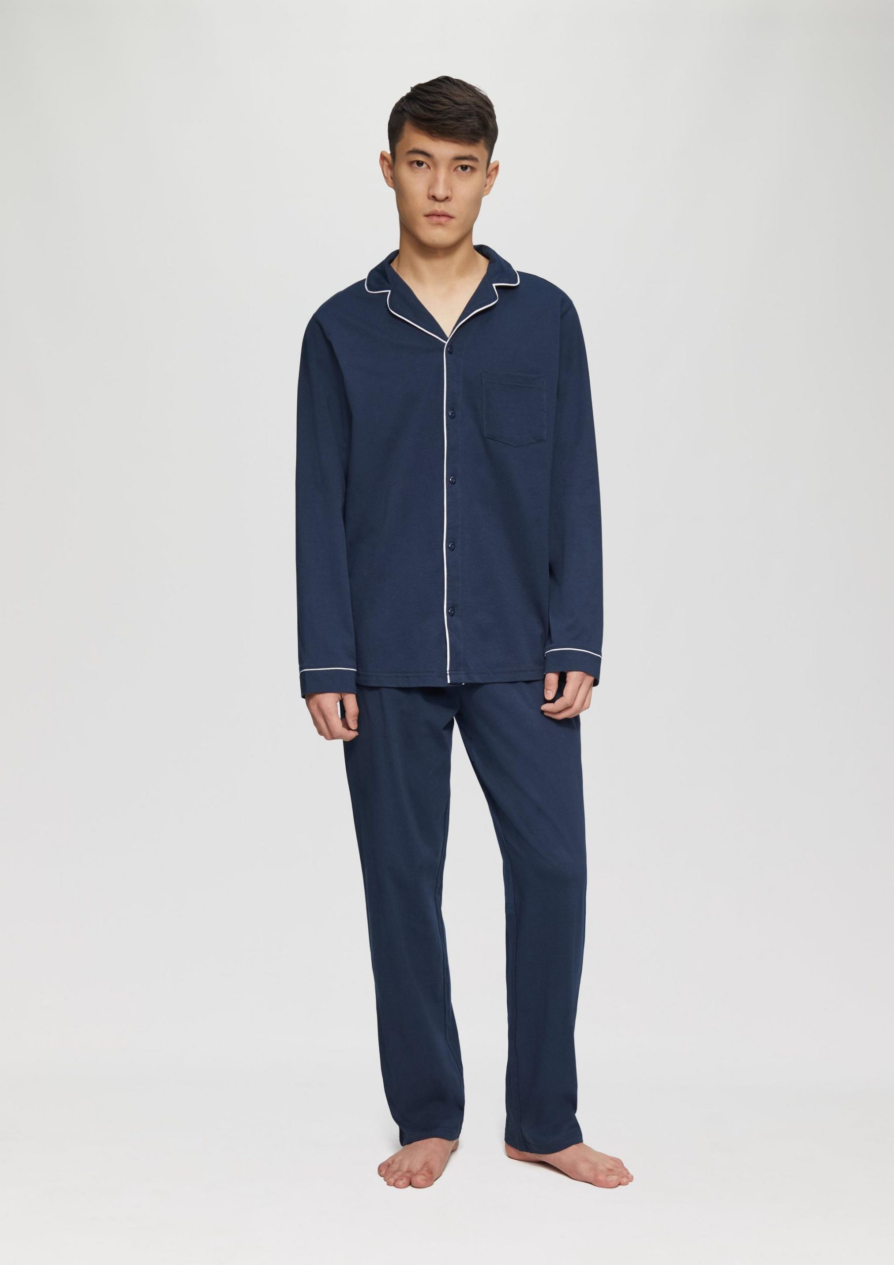 katoenen-heren-pyjama-823gxo-1.jpg s.Oliver Pyjama van katoen Navy - Afbeelding 1