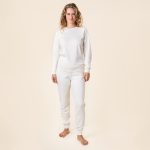 Pyjama van biologische katoen in naturelkleur